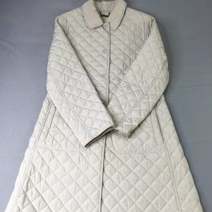 London Fog Cream Quilted Pea Coat
